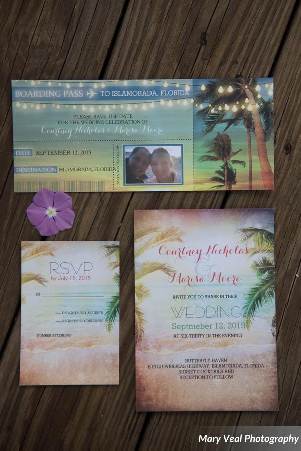 These fun boarding pass save the dates followed by their destination wedding invite let guests know how fun and laid back the wedding would be.  It was a such a beautiful night!