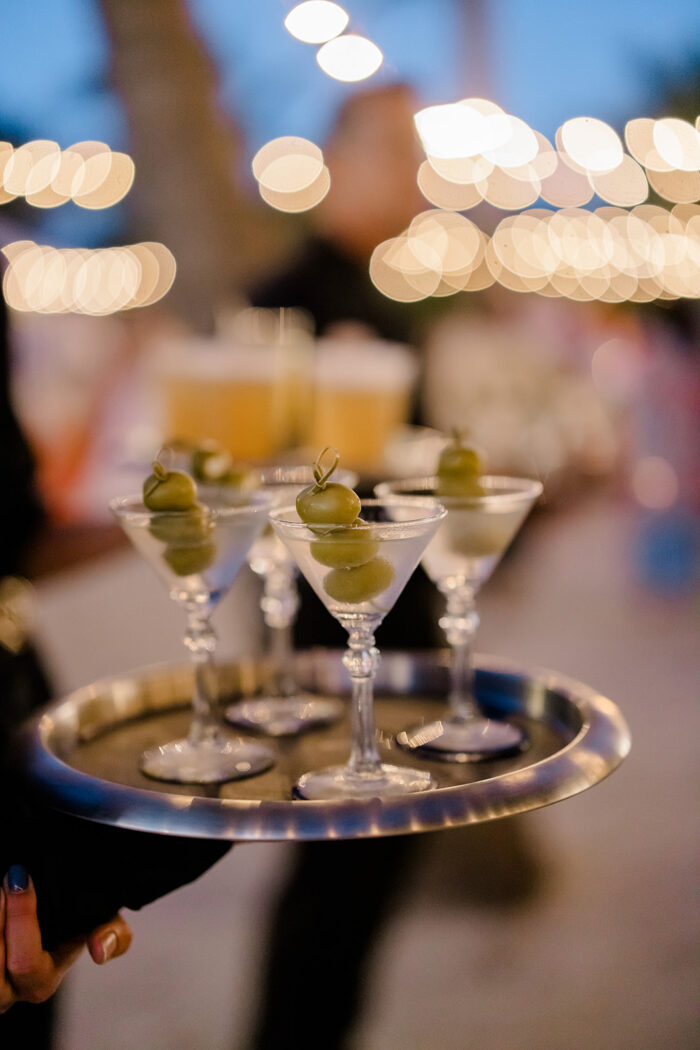 Passed Martinis. Signature drinks.